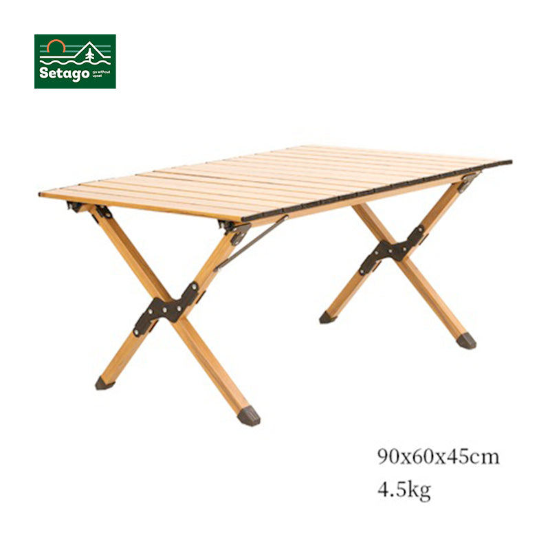 Bàn Dã Ngoại Omelet Nhôm Vân Gỗ