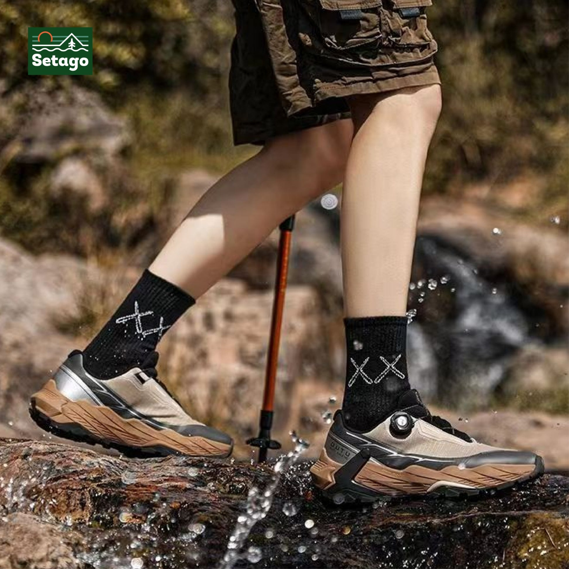Giày chống nước Outu- đi bộ, hikling, đi chạy trail, leo núi, dã ngoại. Dáng giày cổ thấp chống nước, thoáng khí.