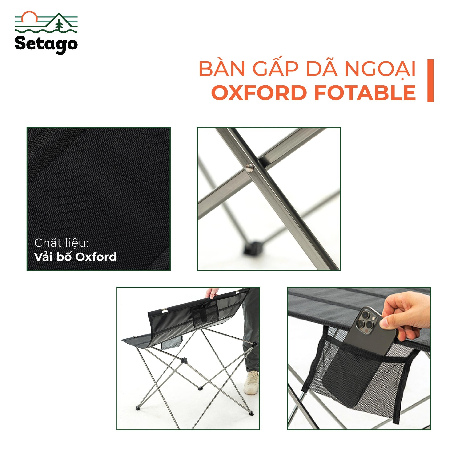 BÀN VẢI GẤP GỌN - Oxford fotable