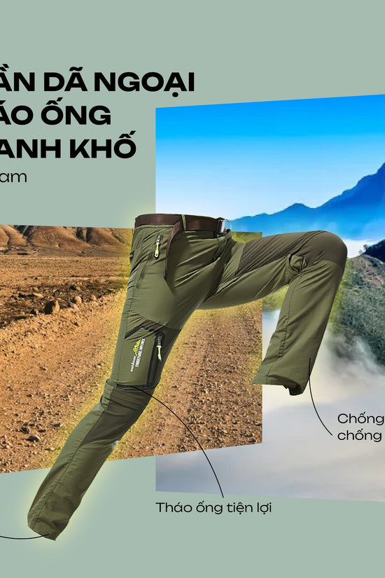 Quần trekking, dã ngoại tháo ống Setago - thấm hút mồ hôi, nhanh khô, chống thấm hiệu quả, chống trầy xước, mài mòn, bền bỉ, thời trang