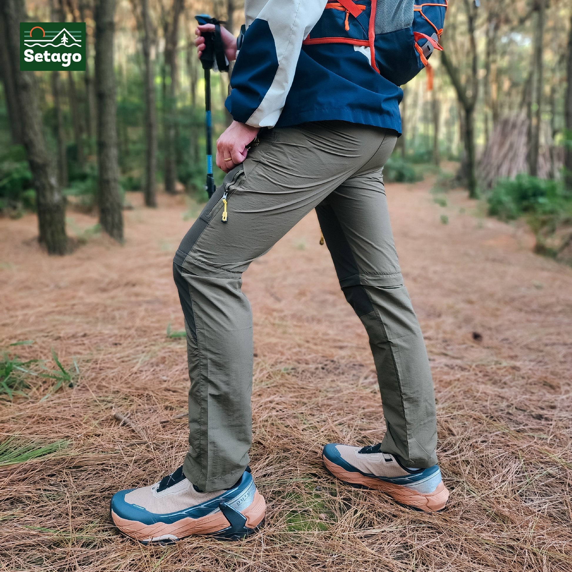 Quần trekking, dã ngoại tháo ống Setago - thấm hút mồ hôi, nhanh khô, chống thấm hiệu quả, chống trầy xước, mài mòn, bền bỉ, thời trang