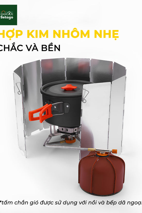 Tấm chắn gió, quây bếp gas chuyên dụng cho bếp ga dã ngoại - 10 tấm bằng thép không gỉ
