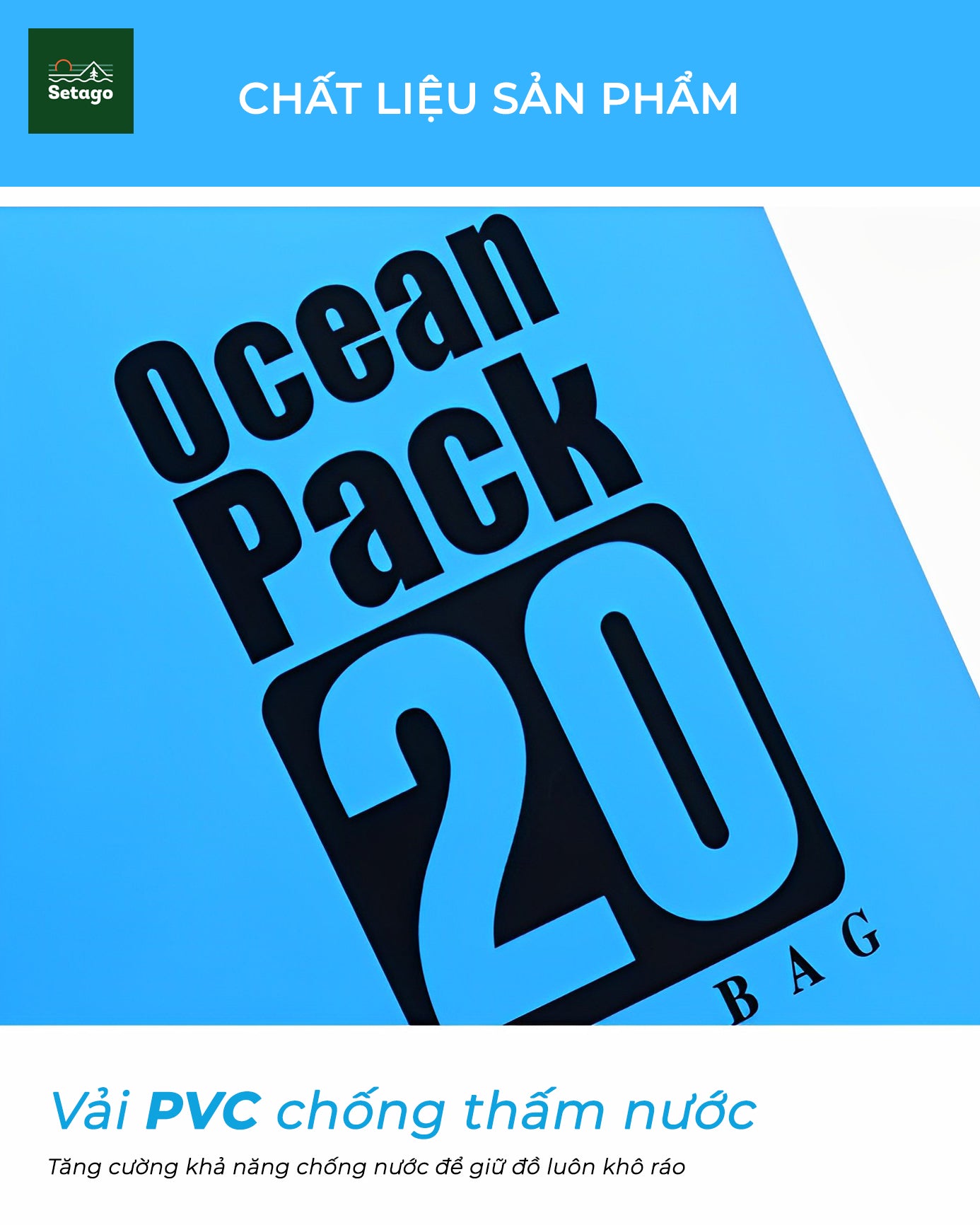 Balo chống nước Ocean Pack - Bảo vệ laptop, điện thoại, đồ điện tử không sợ ướt, ngấm nước khi đi mưa, đi biển