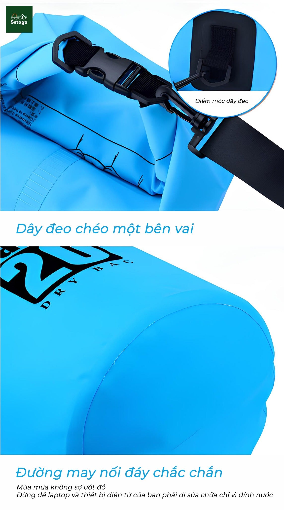 Balo chống nước Ocean Pack - Bảo vệ laptop, điện thoại, đồ điện tử không sợ ướt, ngấm nước khi đi mưa, đi biển