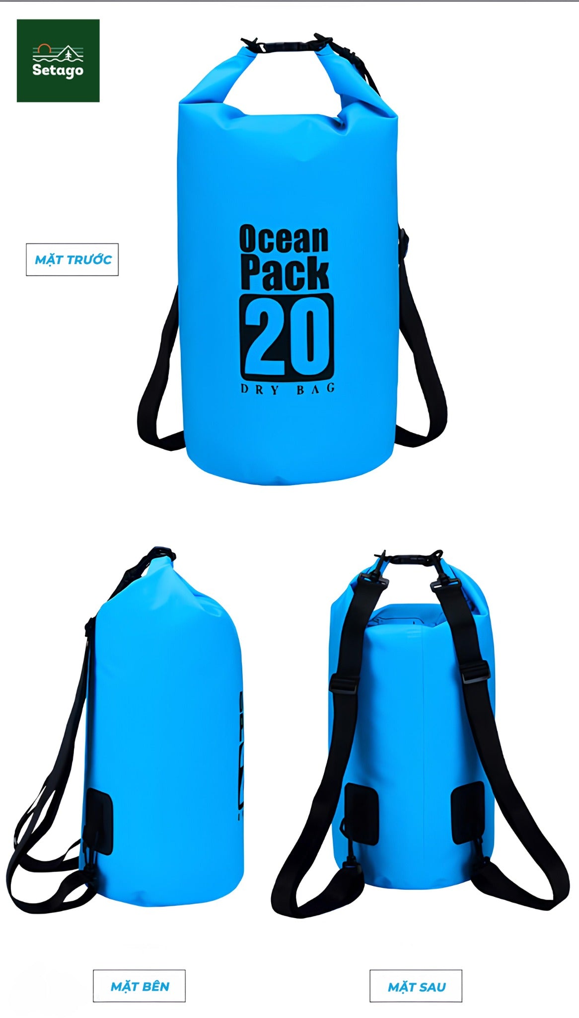 Balo chống nước Ocean Pack - Bảo vệ laptop, điện thoại, đồ điện tử không sợ ướt, ngấm nước khi đi mưa, đi biển