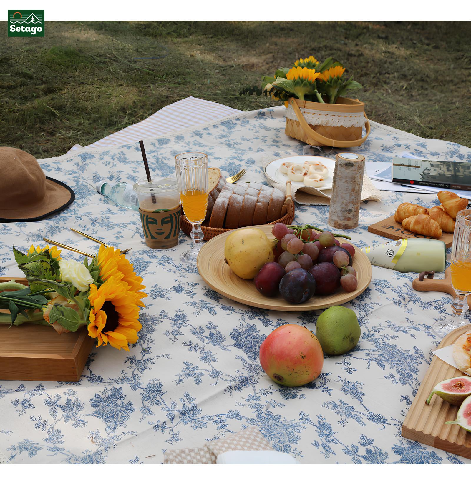 Thảm du lịch, picnic xinh xăn, dùng cho các chuyến dã ngoại, cắm trại hay các chuyến du lịch, thiết kế đặc biệt 2 lớp