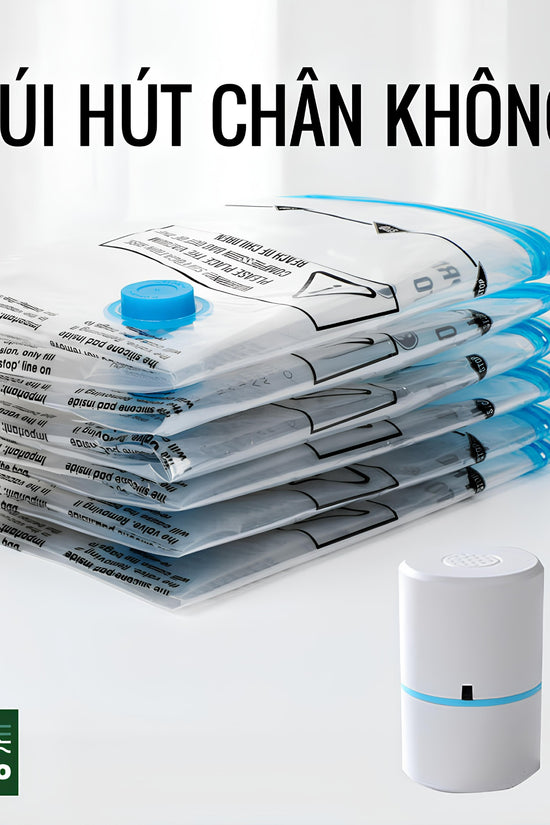 Túi hút chân không-nhỏ gọn, tiện lợi, giúp gấp gọn quần áo đồ đạc tăng diện tích chứa đồ.