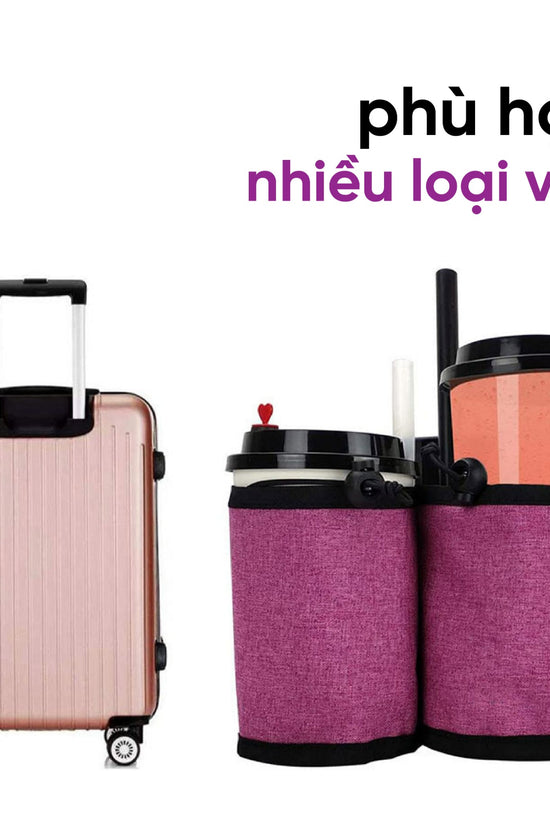Túi cup holder- túi đựng cốc gắn vali giúp bạn tiện lợi khi di chuyển khi mà có thêm đồ uống.