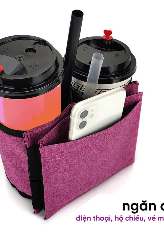 Túi cup holder- túi đựng cốc gắn vali giúp bạn tiện lợi khi di chuyển khi mà có thêm đồ uống.