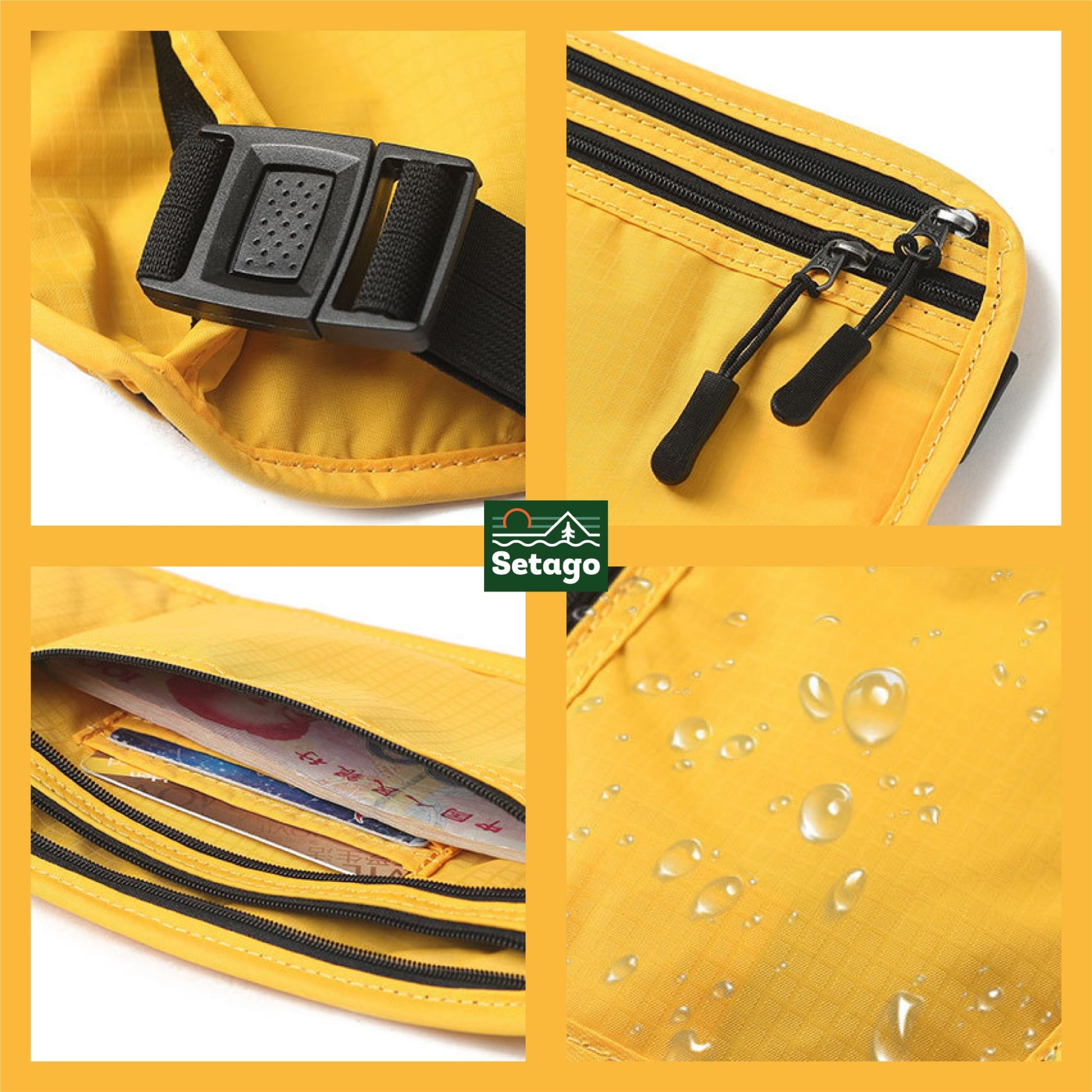 Túi multi bag ba chức năng đeo bụng-ví gập-đeo cổ, phụ kiện túi 3 trong 1 chống nước, gọn nhẹ siêu tiện lợi